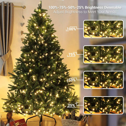 Brizled Color Changing Christmas Lights, 65.67ft 200 LED Cool White & Multicolor Christmas Lights, 11 Modes Remote Dimmable 29V Safe Adapter Outdoor Christmas Tree Lights String for Xmas Party Tree