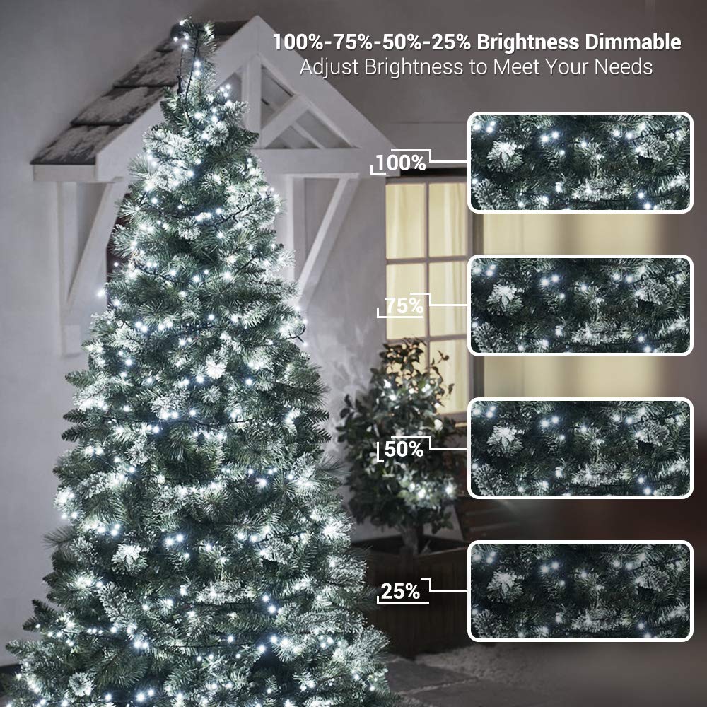 Brizled Color Changing Christmas Lights, 65.67ft 200 LED Cool White & Multicolor Christmas Lights, 11 Modes Remote Dimmable 29V Safe Adapter Outdoor Christmas Tree Lights String for Xmas Party Tree