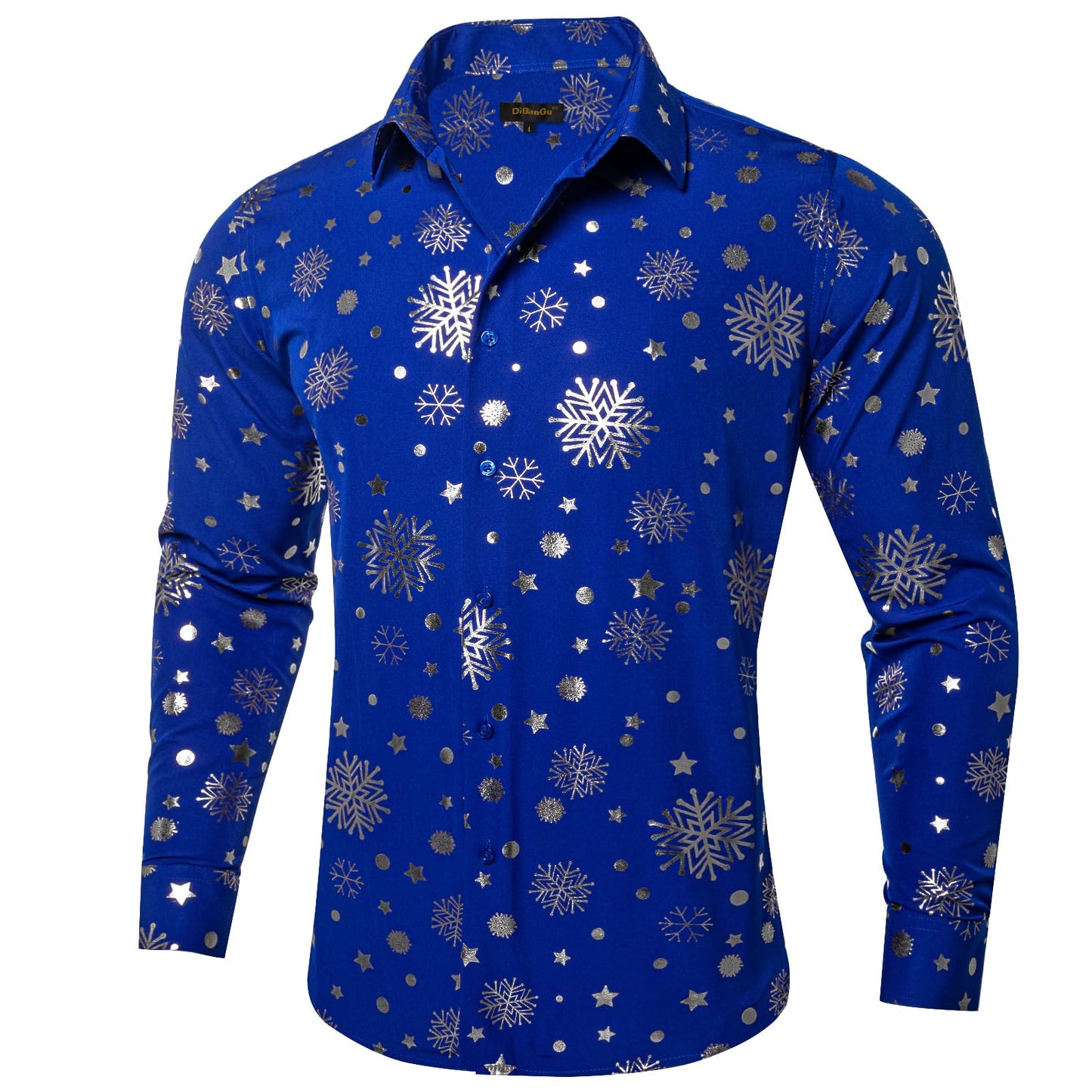 DiBanGu Mens Christmas Dress Shirts,Casual Xmas Long Sleeve Button Down Shirt for Men Holiday Festive Shirt Vacation Party