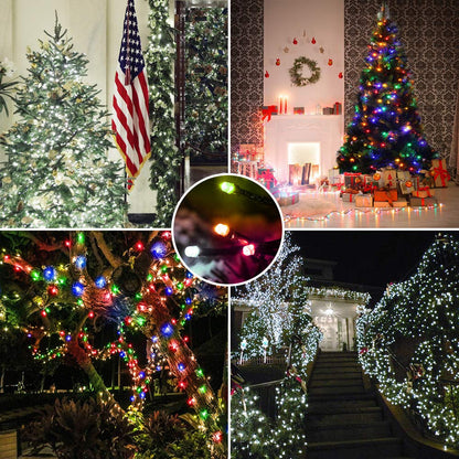 Brizled Color Changing Christmas Lights, 65.67ft 200 LED Cool White & Multicolor Christmas Lights, 11 Modes Remote Dimmable 29V Safe Adapter Outdoor Christmas Tree Lights String for Xmas Party Tree